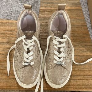 J Slides -size 8.5 -Gold glitter star sneakers